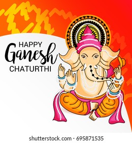 Vector illustration of a Banner of Lord Ganesh for Ganpati Chaturthi.