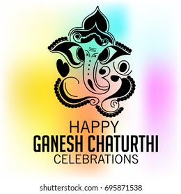 Vector illustration of a Banner of Lord Ganesh for Ganpati Chaturthi.