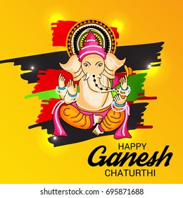 Vector illustration of a Banner of Lord Ganesh for Ganpati Chaturthi.