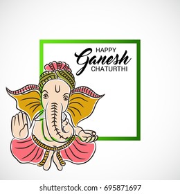 Vector illustration of a Banner of Lord Ganesh for Ganpati Chaturthi.