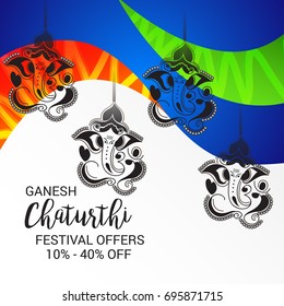 Vector illustration of a Banner of Lord Ganesh for Ganpati Chaturthi.