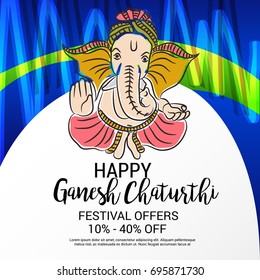 Vector illustration of a Banner of Lord Ganesh for Ganpati Chaturthi.