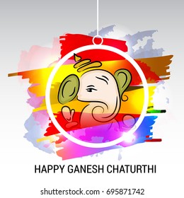 Vector illustration of a Banner of Lord Ganesh for Ganpati Chaturthi.