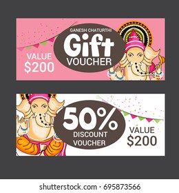 Vector illustration of a Banner of Lord Ganesh for Ganpati Chaturthi.