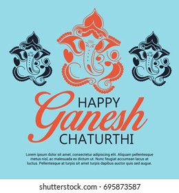 Vector illustration of a Banner of Lord Ganesh for Ganpati Chaturthi.