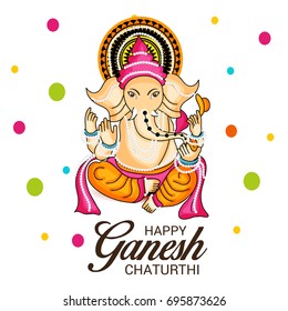 Vector Illustration Banner Lord Ganesh Ganpati Stock Vector (Royalty ...