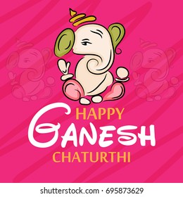 Vector illustration of a Banner of Lord Ganesh for Ganpati Chaturthi.