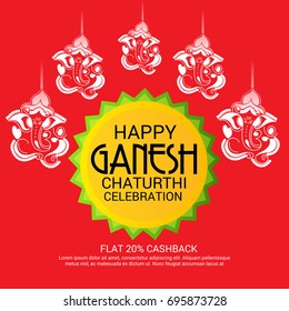 Vector illustration of a Banner of Lord Ganesh for Ganpati Chaturthi.