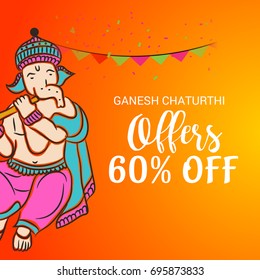 Vector illustration of a Banner of Lord Ganesh for Ganpati Chaturthi.
