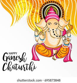 Vector illustration of a Banner of Lord Ganesh for Ganpati Chaturthi.