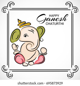 Vector illustration of a Banner of Lord Ganesh for Ganpati Chaturthi.