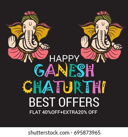 Vector illustration of a Banner of Lord Ganesh for Ganpati Chaturthi.