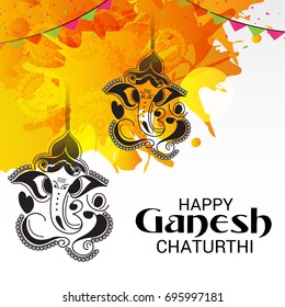 Vector illustration of a Banner of Lord Ganesh for Ganpati Chaturthi.
