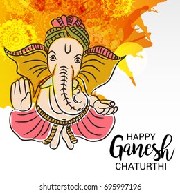 Vector illustration of a Banner of Lord Ganesh for Ganpati Chaturthi.
