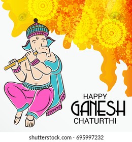 Vector illustration of a Banner of Lord Ganesh for Ganpati Chaturthi.