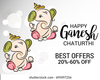 Vector illustration of a Banner of Lord Ganesh for Ganpati Chaturthi.