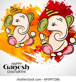 Vector illustration of a Banner of Lord Ganesh for Ganpati Chaturthi.