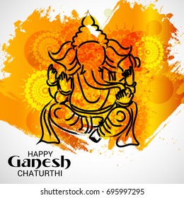 Vector illustration of a Banner of Lord Ganesh for Ganpati Chaturthi.