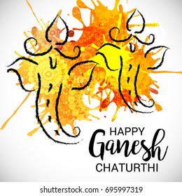 Vector illustration of a Banner of Lord Ganesh for Ganpati Chaturthi.
