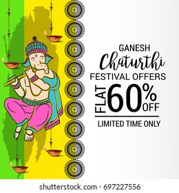 Vector illustration of a Banner of Lord Ganesh for Ganpati Chaturthi.