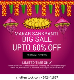 Vector illustration of a Banner For Makar Sankranti.