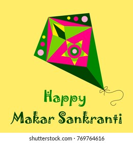 Vector illustration of a Banner For Makar Sankranti with Colorful Kite.