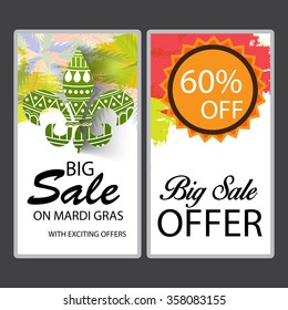 Vector illustration of a banner for Mardi Gras.