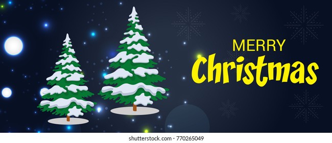 Vector illustration of a Banner for Merry Christmas.