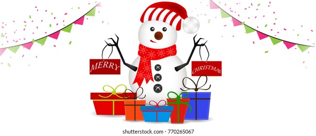Vector illustration of a Banner for Merry Christmas.