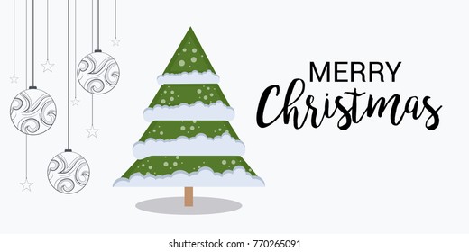 Vector illustration of a Banner for Merry Christmas.