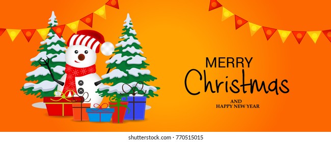 Vector illustration of a Banner for Merry Christmas.