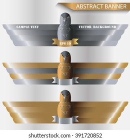 Vector illustration of a banner metal eagles.