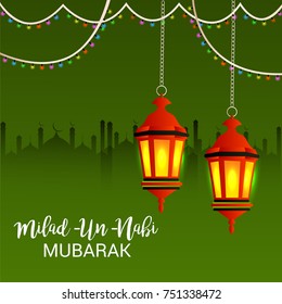 Vector illustration of a Banner for Milad-Un -Nabi.