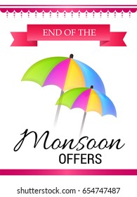 Vector illustration of a Banner for Monsoon Offers.