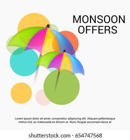 Vector illustration of a Banner for Monsoon Offers.