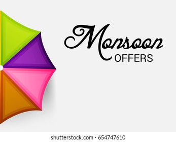 Vector illustration of a Banner for Monsoon Offers.