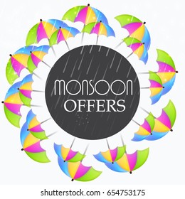 Vector illustration of a Banner for Monsoon Offers.