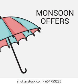 Vector illustration of a Banner for Monsoon Offers.