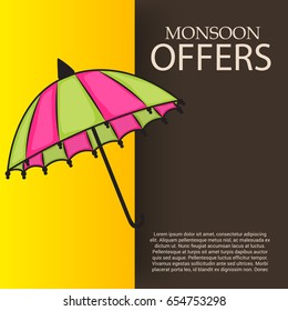 Vector illustration of a Banner for Monsoon Offers.