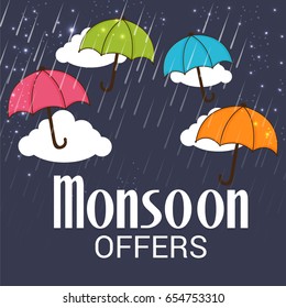 Vector illustration of a Banner for Monsoon Offers.