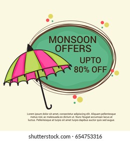 Vector illustration of a Banner for Monsoon Offers.