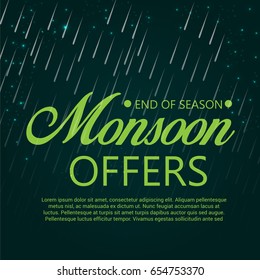 Vector illustration of a Banner for Monsoon Offers.