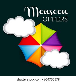 Vector illustration of a Banner for Monsoon Offers.