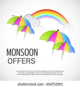 Vector illustration of a Banner for Monsoon Offers.
