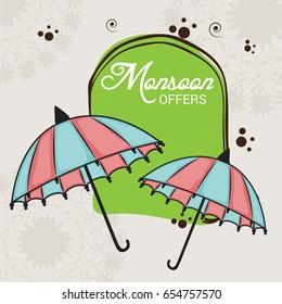 Vector illustration of a Banner for Monsoon Offers.