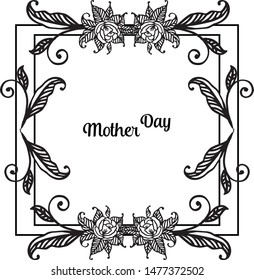 Vector illustration banner mother day with crowd flower frames