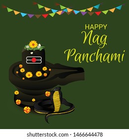 Vector illustration of a Banner for Nag Panchami.