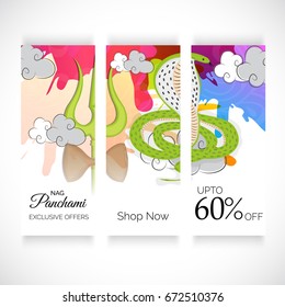 Vector illustration of a Banner for Nag Panchami.