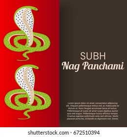 Vector illustration of a Banner for Nag Panchami.