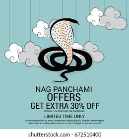 Vector illustration of a Banner for Nag Panchami.